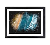 The Palm Coast In Florida Paint Splash Modern Art Framed Print | A4 Black Framed Wall Art | Ready to Hang | Modern Beach Picture | Living Room Bedroom Lounge Office