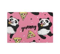 The Panda Is Eating Pizza 1000 Piece Jigsaw Puzzles For Adults Wooden Puzzles For Adults Gifts Home Decor