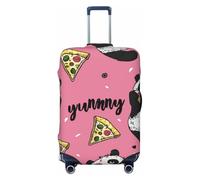 The Panda is Eating Pizza Elastic Travel Luggage Cover Suitcase Protector, Print Suitcase Baggage Cover Anti-Scratch