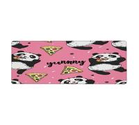 The Panda Is Eating Pizza Mouse Pad In Big Extended Non-Slip Rubber Base Mousepad With Stitched Edges Gaming Pc Desktop Large Mouse Pad 11.8x31.5