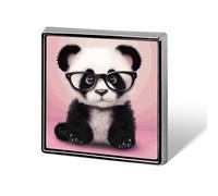 The Panda Wearing Glasses Square Lapel Pin Brooch Badge Cute Tie Tack Pin for Hats, Clothing, Bags Unique Fashion Accessories Gift for Men & Women
