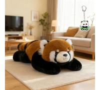 the panda weighted animal,weighted hugging stuffed animal,Soft Washable Comfort Animals Soft Hugging Pillow,Versatile 3 Sizes Fit Both Kids & Adults (red panda S)
