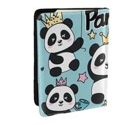 The Panda with The Crown Printed Passport Holder,Travel Pu Leather Passport Cover Case Organiser for Men Women,6.5 Inch