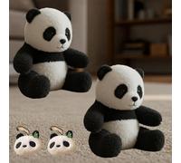 The Pandy - Emotional Healing On Demand, Realistic Panda Plush For Emotionals Support,Ultra-Soft Furs Hug-Like Design, Realistic Emotional Companion Toy For Soothing Sleep (Black-2pcs)