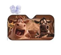 The Panicked Two Cows Car Windshield Sun Shade, Accordion Foldable Auto Sun Visor Protector For Car Truck Suv, Uv & Sun Blocker, Keeps Vehicle Cool, Easy To Install & Store M (Stiff Style)