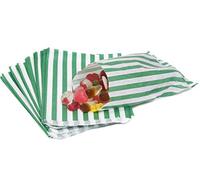 The Paper Bag Company Candy Stripe Paper Bags, 5 x 7 Inches - Green, Pack of 100