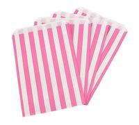 The Paper Bag Company Candy Stripe Paper Bags, 5 x 7 Inches - Pink, Pack of 50
