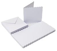 The Paper Palace 25 White Scalloped Cards & Envelopes 8 x 8, White, Pack of 5