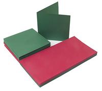 The Paper Palace 50 Cards & Envelopes 5 x 5, Red/Green