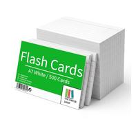 The Paper Shop Revision Flash Cards 5x3 White - Lined Record Cards 155gsm (500 Cards) | Index Cards & Study Cards for GCSE Revision | Blank Flashcards for School College & Home - 500 Cards