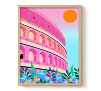 The Paper Tail Rome Colosseum Black Cat Art Print | Size: A3 The Paper Tail Multicolor A3