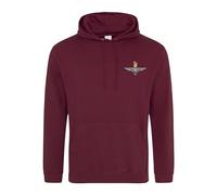 The Parachute Regiment Paratrooper Embroidered Men's Hoodie British Army Insignia Paras MOD Hooded Sweatshirt Embroidery ** 9 Colours Available ** (UK, Alpha, XL, Regular, Regular, Maroon)