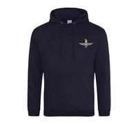 The Parachute Regiment Paratrooper Embroidered Men's Hoodie British Army Insignia Paras MOD Hooded Sweatshirt Embroidery ** 9 Colours Available ** (UK, Alpha, XXL, Regular, Regular, Navy)