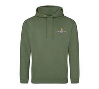 The Parachute Regiment Paratrooper Embroidered Men's Hoodie British Army Insignia Paras MOD Hooded Sweatshirt Embroidery ** 9 Colours Available ** (UK, Alpha, XL, Regular, Regular, Military Green)