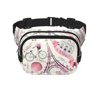 The Paris Tower and A Bicycle Fanny Packs for Women Men, Fashion Waist Packs for Workout Running Traveling Hiking