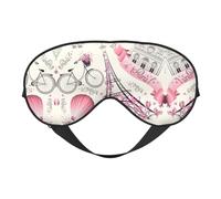 The Paris Tower and A Bicycle Light Blocking Sleep Mask Adjustable Comfortable Soft Eye Cover Reversible Night Rest