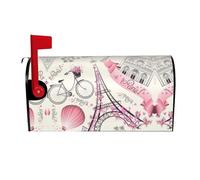 The Paris Tower and A Bicycle Print Mailbox Cover,Mailbox Decor for Home Garden Outdoor Yard