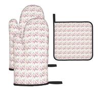 The Paris Tower And A Bicycle Print Oven Mitts Kitchen Gloves Set Everyday Baking Grilling Microwaving Cooking Gift