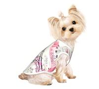 The Paris Tower and a Bicycle Print Pet T-Shirt Vest Soft Stretchy Apparel Wear Fashion Tank Top for Indoor Outdoor Use