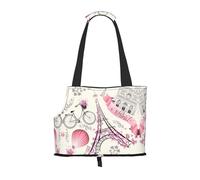 The Paris Tower and a Bicycle print Puppy Carrier Walking Dog Bags Pets Dogs Carrier Bags for small Dogs and Cat and Rabbit