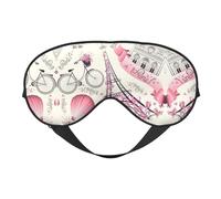 The Paris Tower and A Bicycle Print Sleep Eye Mask with Adjustable Strap Soft for Airplane Travel Relax Yoga Nap Meditation