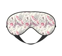 The Paris Tower and a Bicycle Print Soft Eye Mask Lightweight Sleep Aid Breathable Blackout Travel Nap Yoga Meditation