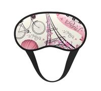 The Paris Tower and A Bicycle Print Soft Washable Comfort Eye Mask for Sleeping Travel Home Hotel Airplane Camping