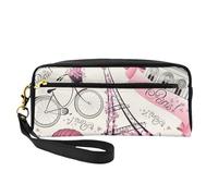 The Paris Tower and a Bicycle Print Stylish Makeup Bag for Women Girls Cosmetic Pouch Toiletry School Office Travel