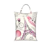 The Paris Tower And A Bicycle Print Travel Laundry Bag Portable Gym Hiking Camping Backpacking Dorm Hotel Use