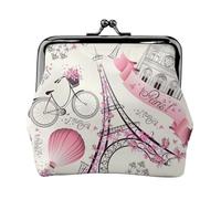 The Paris Tower and A Bicycle Printing Lightweight Minimalist Wallet, Compact Coin Pouch for Gym Visits and Errands