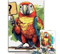The Parrot Asking Questions Jigsaw Puzzles for Adults Teenagers Jigsaws Puzzle,Challenging To Complete But Fun And Humorous Educational Game for Birthday 50x75cm