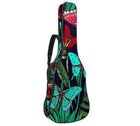 The Parrot with Butterfly Jungle Guitar Gig Bag Guitar Backpack with Adjustable Shoulder Strap Guitar Case for Under 42 Inch Bass Classical Folk Guitar