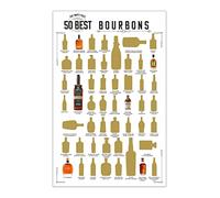 The Party Post Scratch Off Poster - Top 50 Bucket List Banner. Home Decoration Wall Sign. Birthday Gift Ideas for Her or Him. Man Cave, Bar & Pub Art Supplies 11x17 In Best 50 Sign. (Bourbon).
