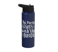 The Party Starts with The Bride Stainless Steel Insulated Water Bottle