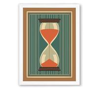 The Passing Hours Retro Framed Wall Art Print A4 (29.7×21cm) White, Wall Decor for Living Room, Bedroom, Office & Home, Ready to Hang, Art Gift
