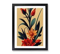 The Passionate Flowers Framed Wall Art Print A2 Black