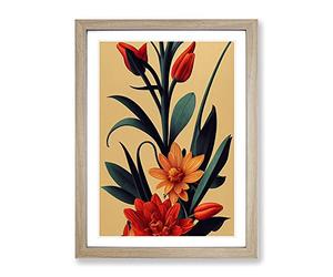 The Passionate Flowers Framed Wall Art Print A2 Oak