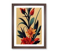 The Passionate Flowers Framed Wall Art Print A2 Walnut