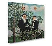 The Past And The Present by Henri Rousseau Canvas Print | Gallery Wrapped 30mm Frame Wall Art | 20x20 inches | Ready to Hang | Classic Picture | Living Room Bedroom Lounge Office