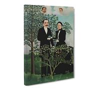 The Past And The Present By Henri Rousseau Canvas Print | Gallery Wrapped 30mm Frame Wall Art | 24x16 inches | Ready to Hang | Classic Picture | Living Room Bedroom Lounge Office