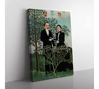 The Past And The Present By Henri Rousseau Classic Painting Canvas Wall Art Print Ready to Hang, Framed Picture for Living Room Bedroom Home Office Décor, 76x50 cm (30x20 Inch)