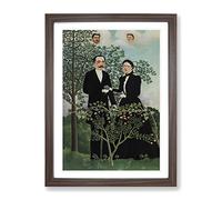 The Past And The Present By Henri Rousseau Classic Painting Framed Print | A2 Walnut Framed Wall Art | Ready to Hang | Classic Historical Picture | Living Room Bedroom Lounge Office