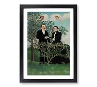 The Past and The Present by Henri Rousseau Framed Print | A2 Black Framed Wall Art | Ready to Hang | Modern Nature Picture | Living Room Bedroom Lounge Office