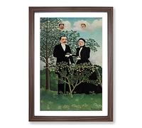 The Past and The Present by Henri Rousseau Framed Print | A2 Walnut Framed Wall Art | Ready to Hang | Modern Nature Picture | Living Room Bedroom Lounge Office