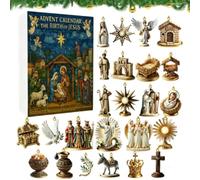 The Pat-h to Bethlehem Advent Calendar, 24 Days Jesus Advent Calendar 2025 with 2D Jesus Figurines & Symbols,Christian Religious Nativity Scene Biblical AdventCalendars Gift for Families & Believers