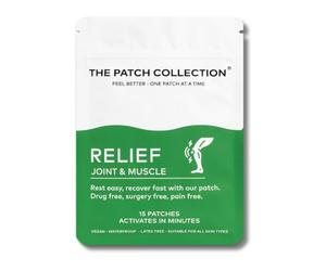 The Patch Collection® - Muscle and Joint Pain Relief Patch for Back, Neck, Shoulders, Knees, Feet Aches and Soreness | Zinc Picolinate, Turmeric, Copper | Vegan & Latex Free (Pack of 15)