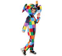 The Patchwork Elephant Costume Kids, Children's Colorful Elephant Fancy Dress Costume with Elephant Ears Hat, Wolrd Book Day Costumes for Boys Girls