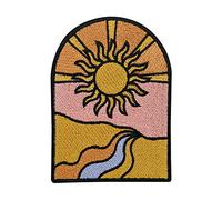 The Path of The Sun Retro Iron-On Patch | Vintage Iron on Patches, Rising Sun Embroidery Patch, Old School ironable Patch, Hippie Badges Finally Home