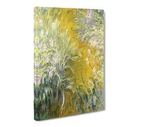 The Path Through The Irises By Claude Monet Canvas Print | Gallery Wrapped 30mm Frame Wall Art | 20x14 inches | Ready to Hang | Impressionist Landscape Picture | Living Room Bedroom Lounge Office