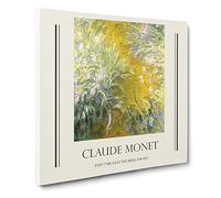 The Path Through The Irises By Claude Monet Canvas Print | Gallery Wrapped 30mm Frame Wall Art | 20x20 inches | Ready to Hang | Impressionist Landscape Picture | Living Room Bedroom Lounge Office